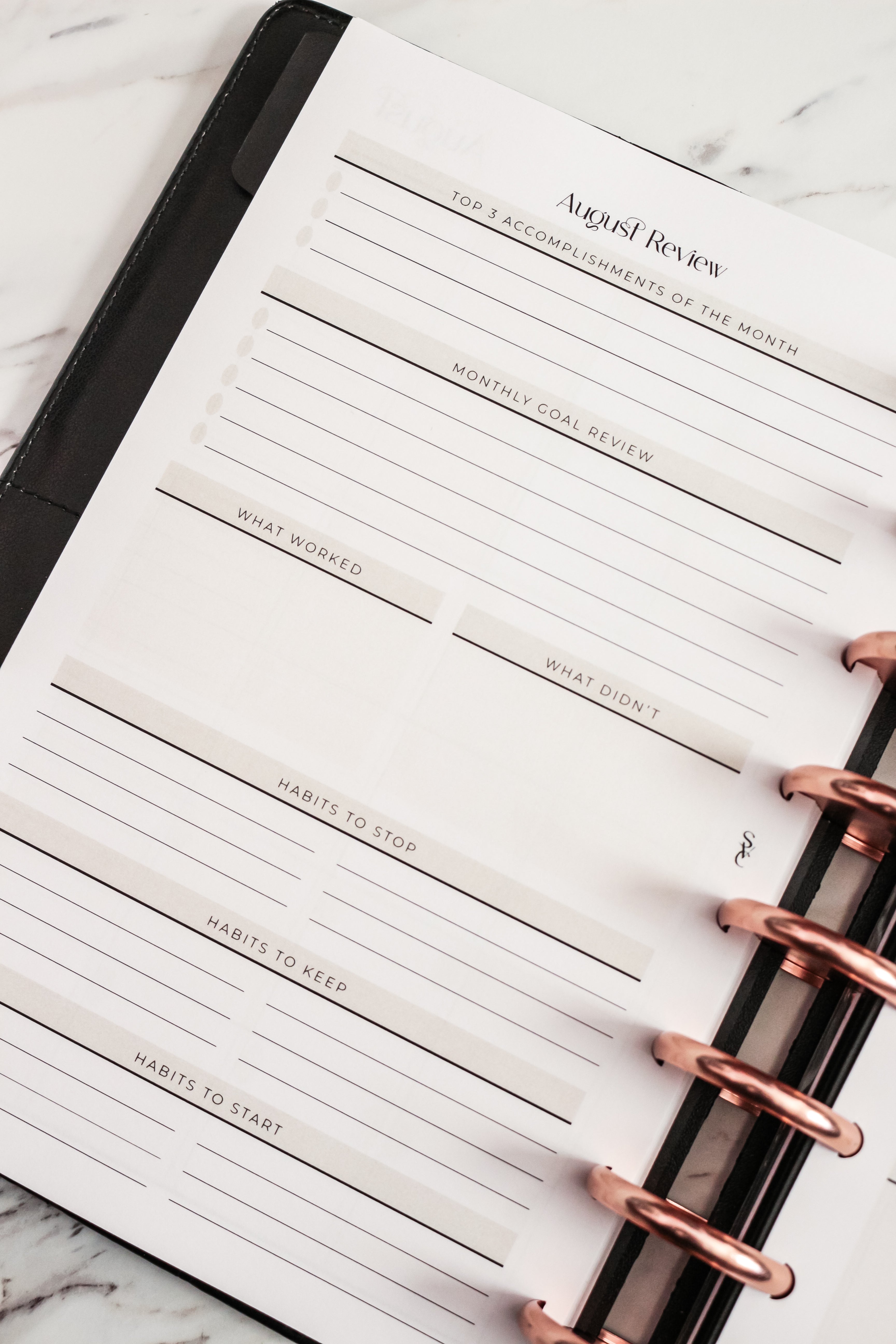 Monthly Planner & Review