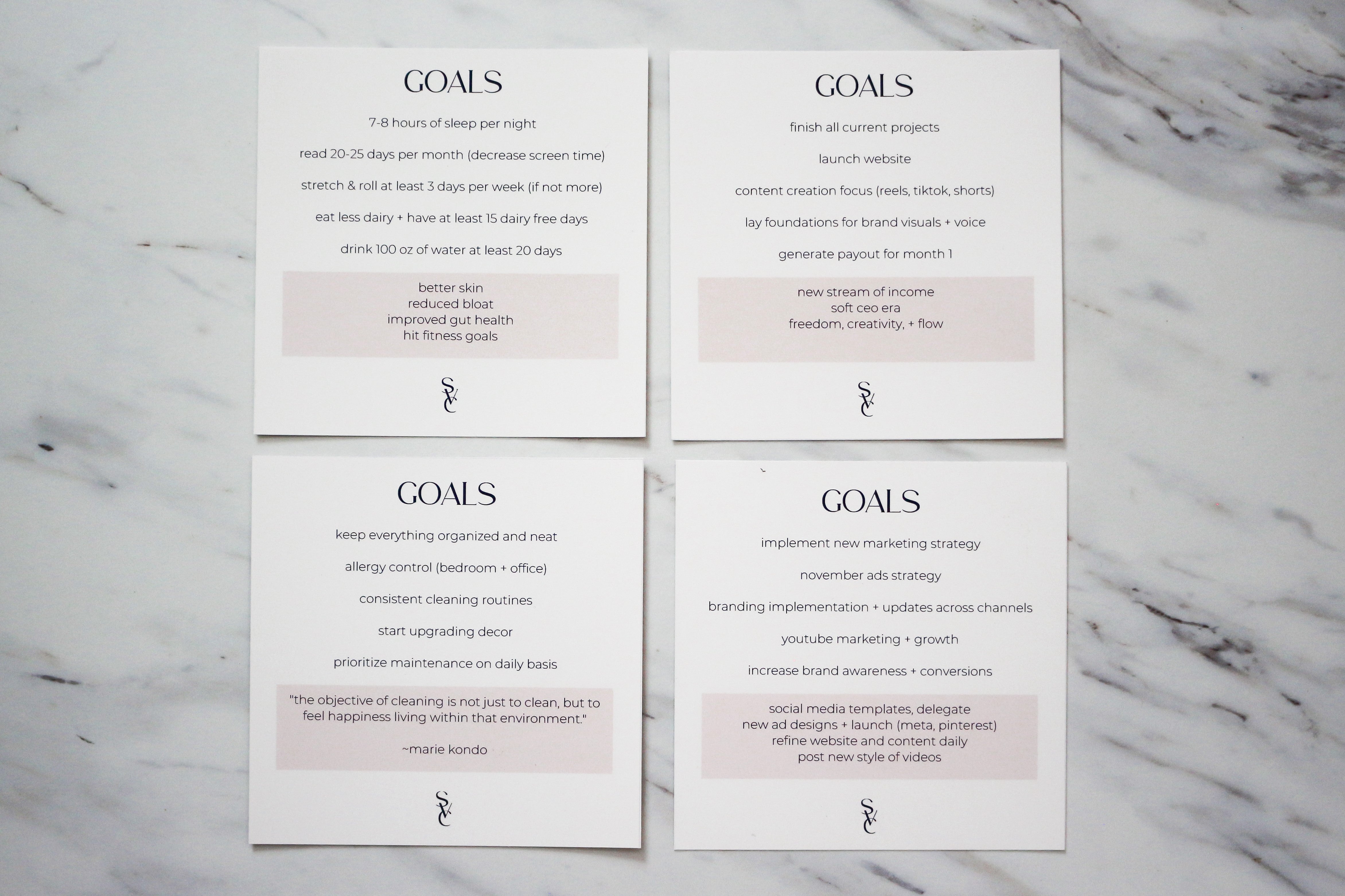 Goal Cards (Editable)