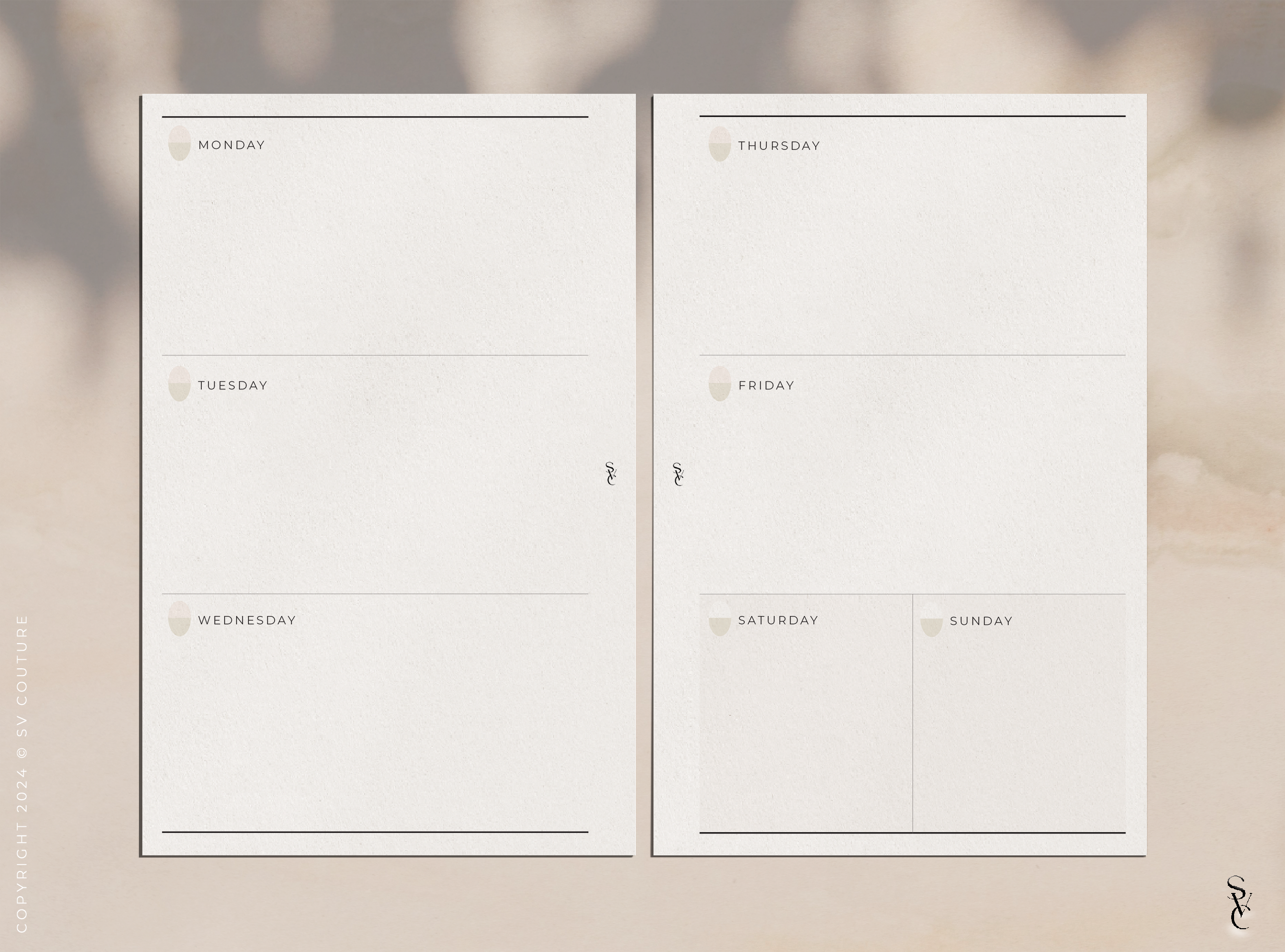 Essential Week on 2 Pages Planner