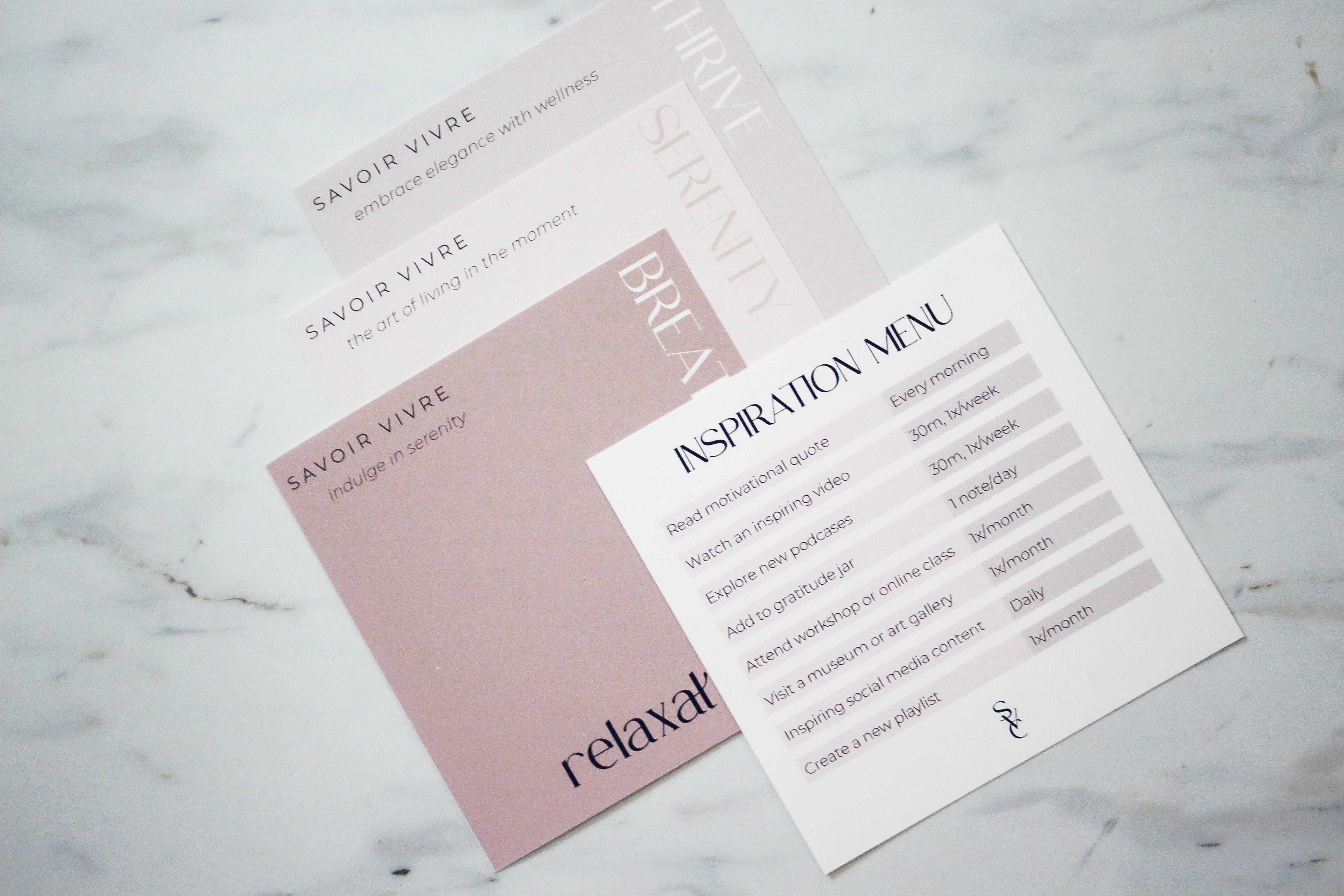 Self Care & Lifestyle Menu Cards (Editable)