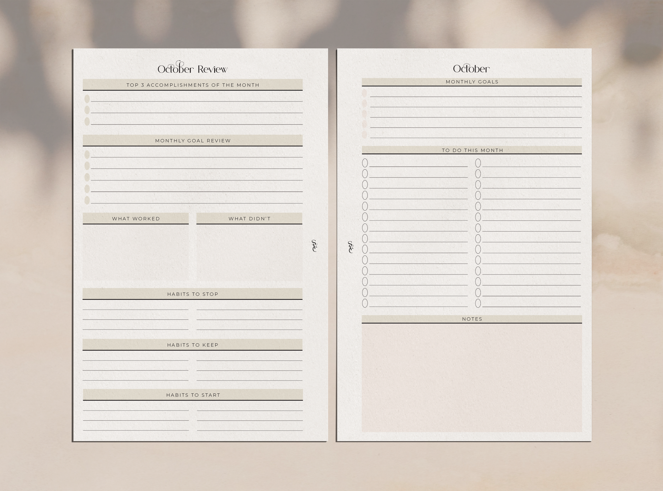 Monthly Planner & Review