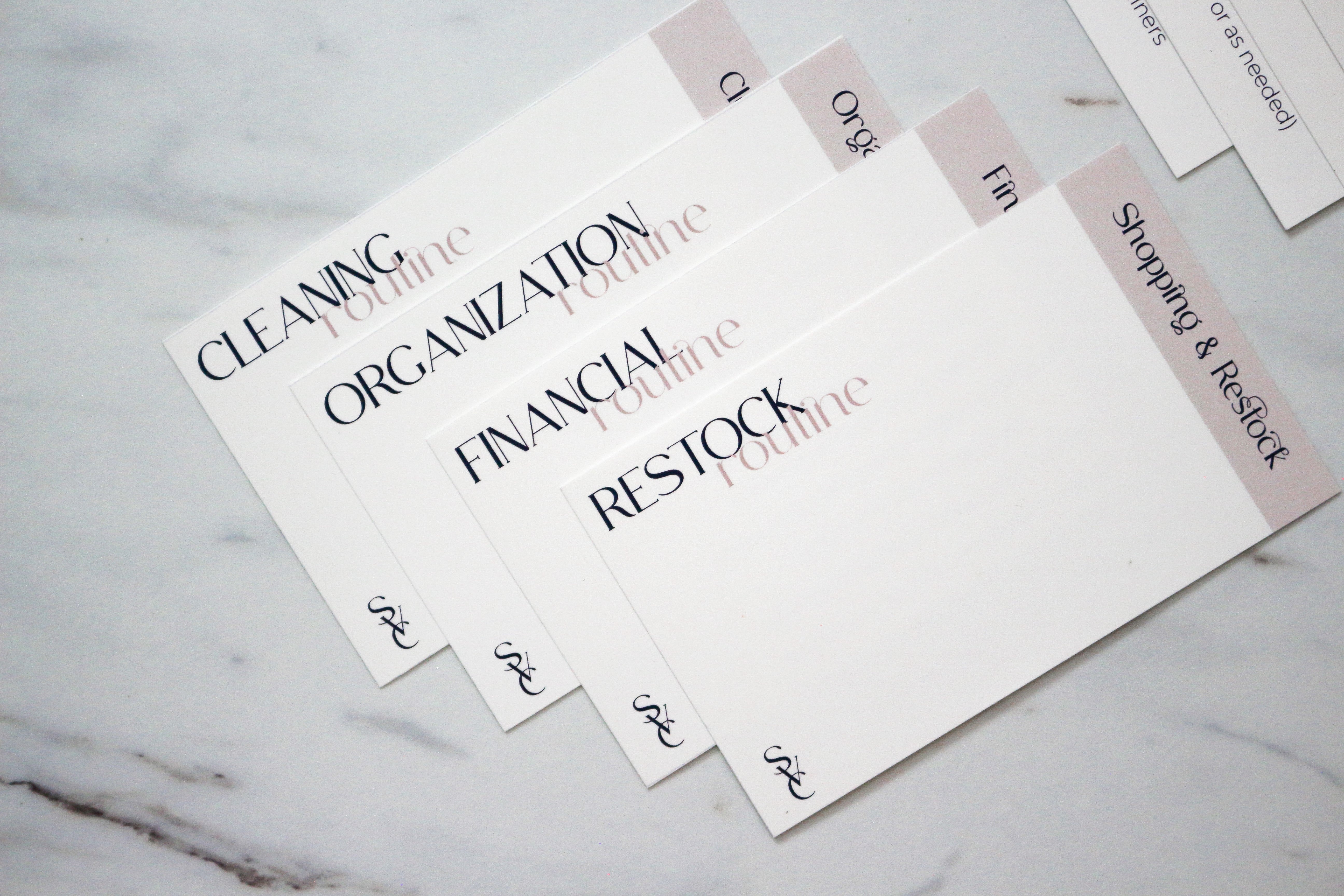 Home Management & Lifestyle Routine Cards (Editable)