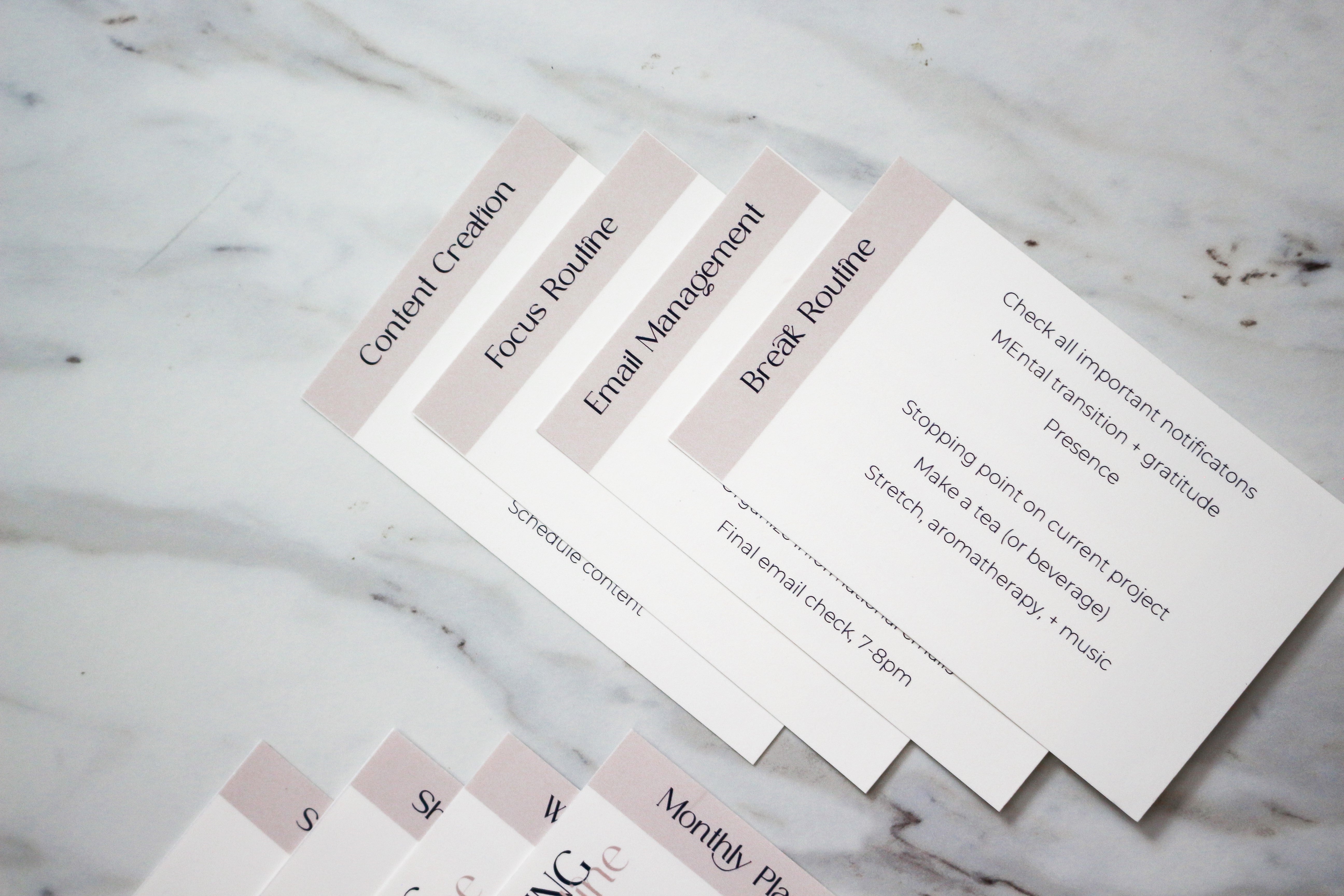 Workday Productivity Routine Cards (Editable)