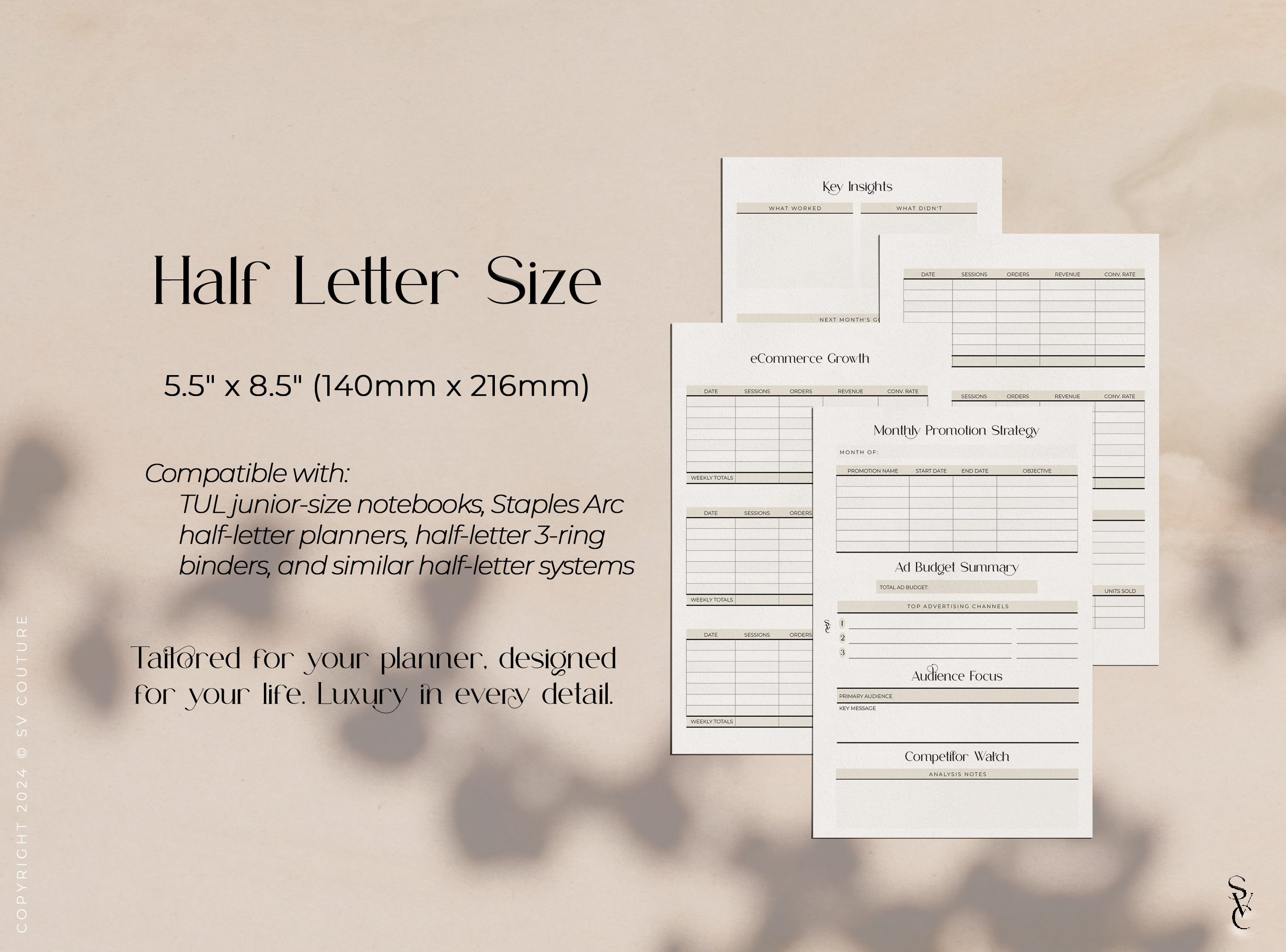 eCommerce Business Monthly Planner & Tracker