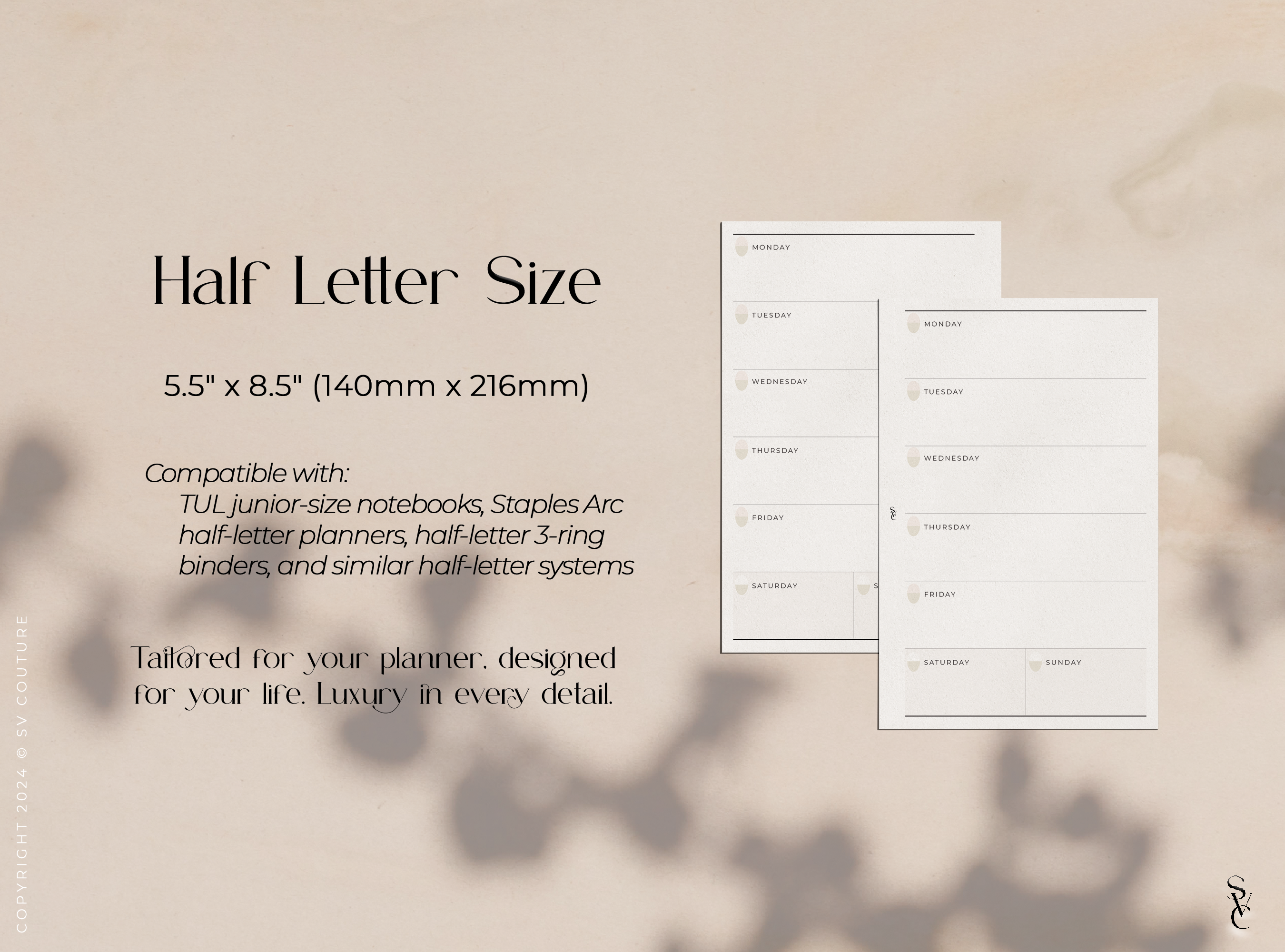 Essential Week Per Page Planner