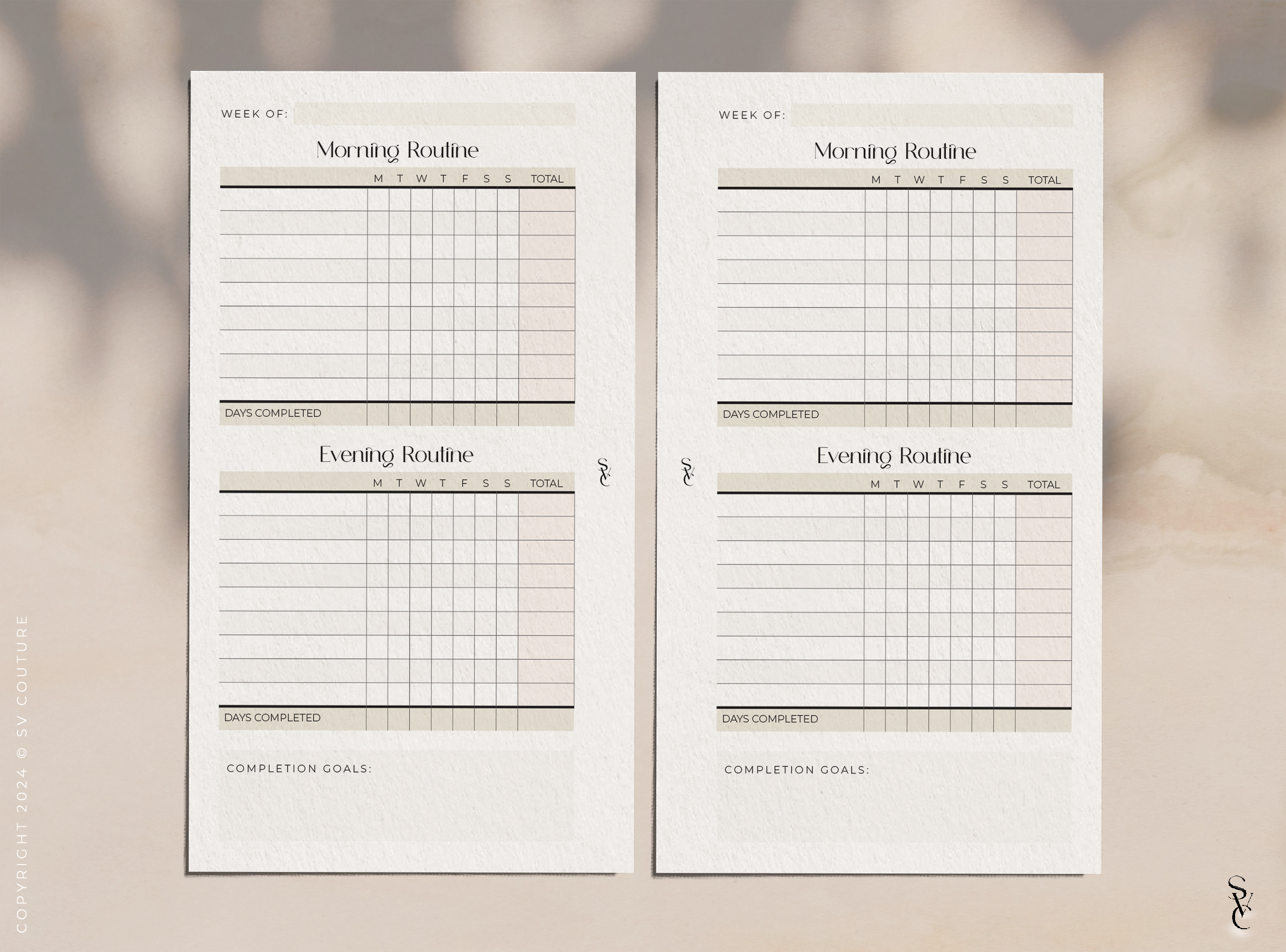 Morning & Evening Routine Tracker