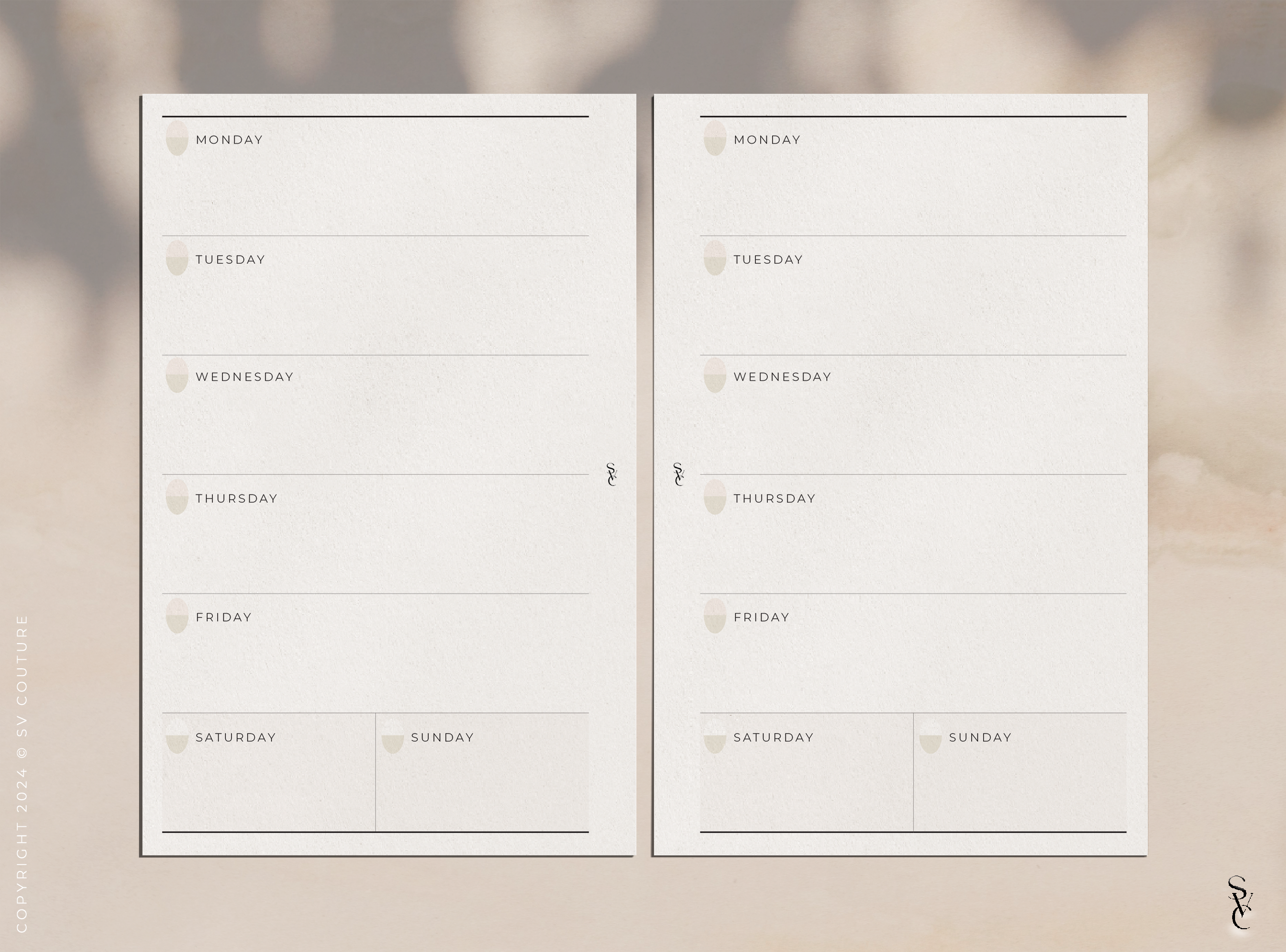 Essential Week Per Page Planner