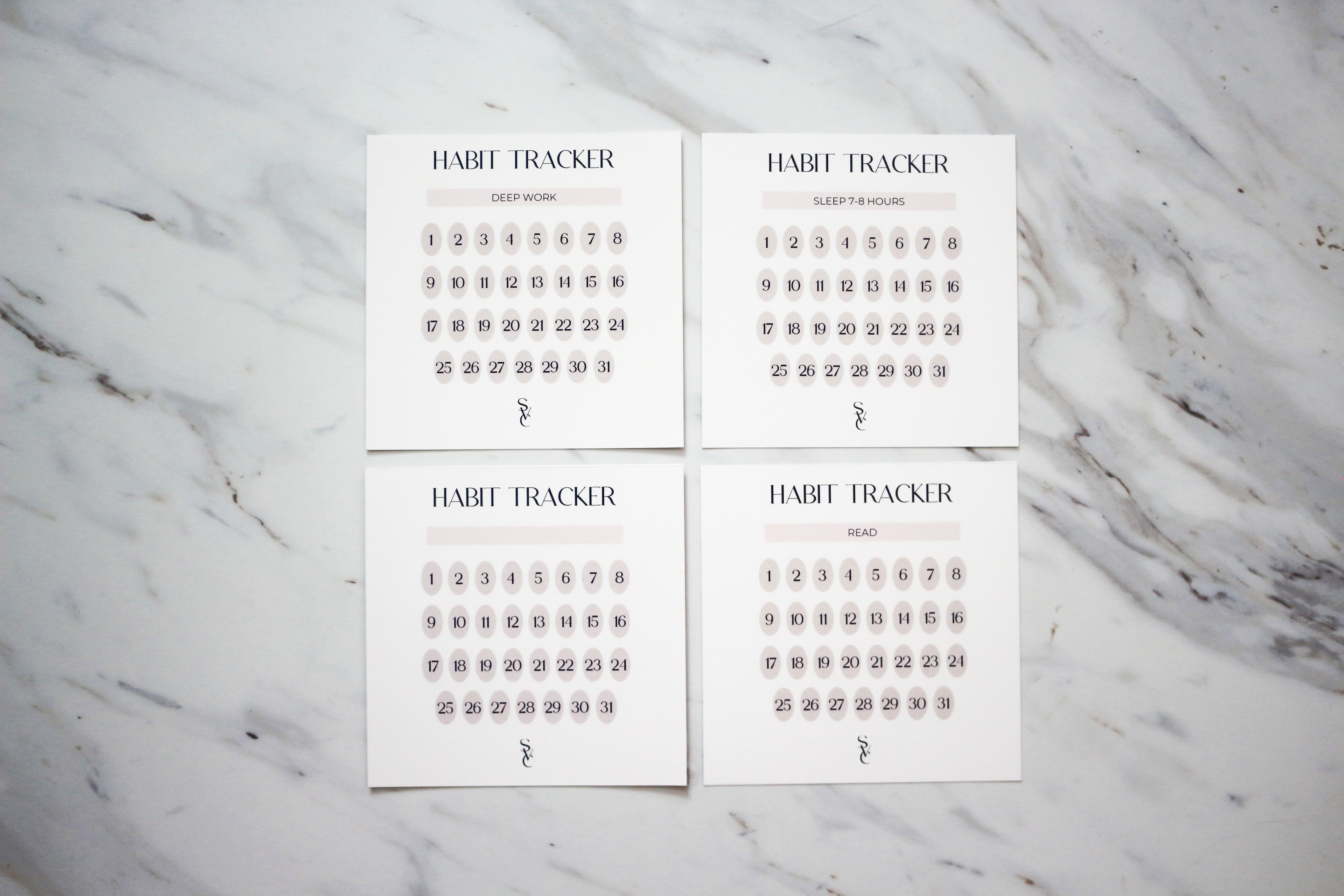 Habit Tracking Cards (Editable)