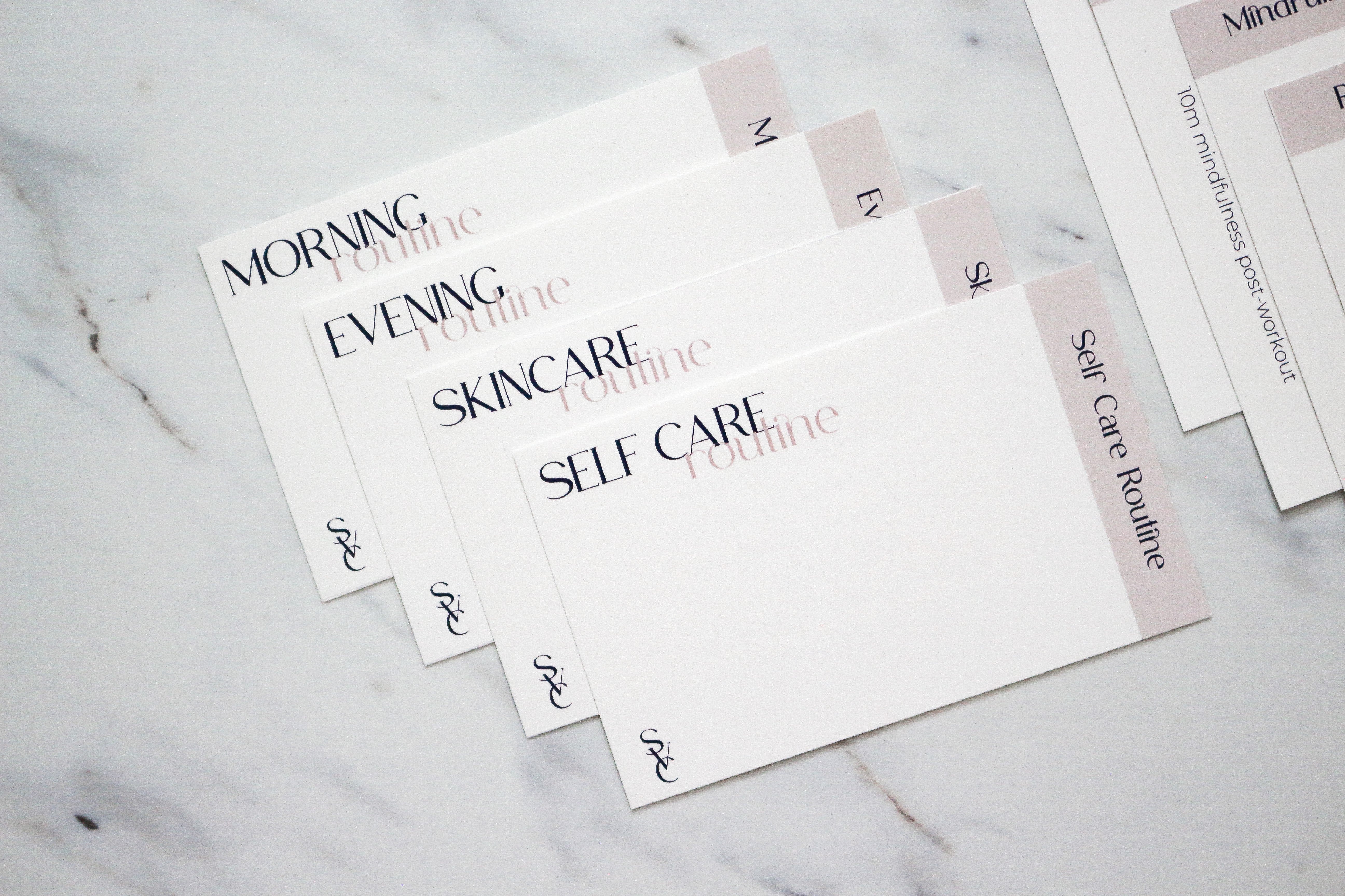Wellness & Self Care Routine Cards (Editable)