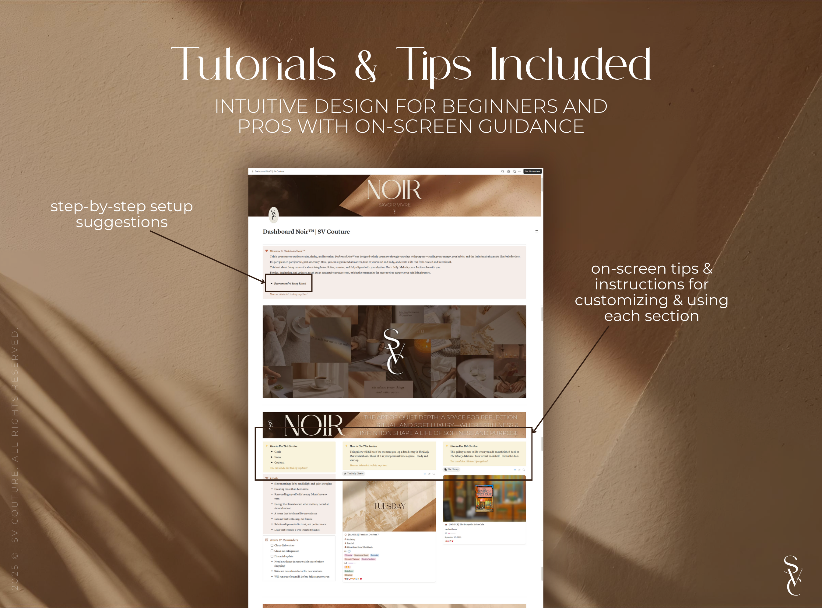 Dashboard Noir™ | Soft Living Notion Template