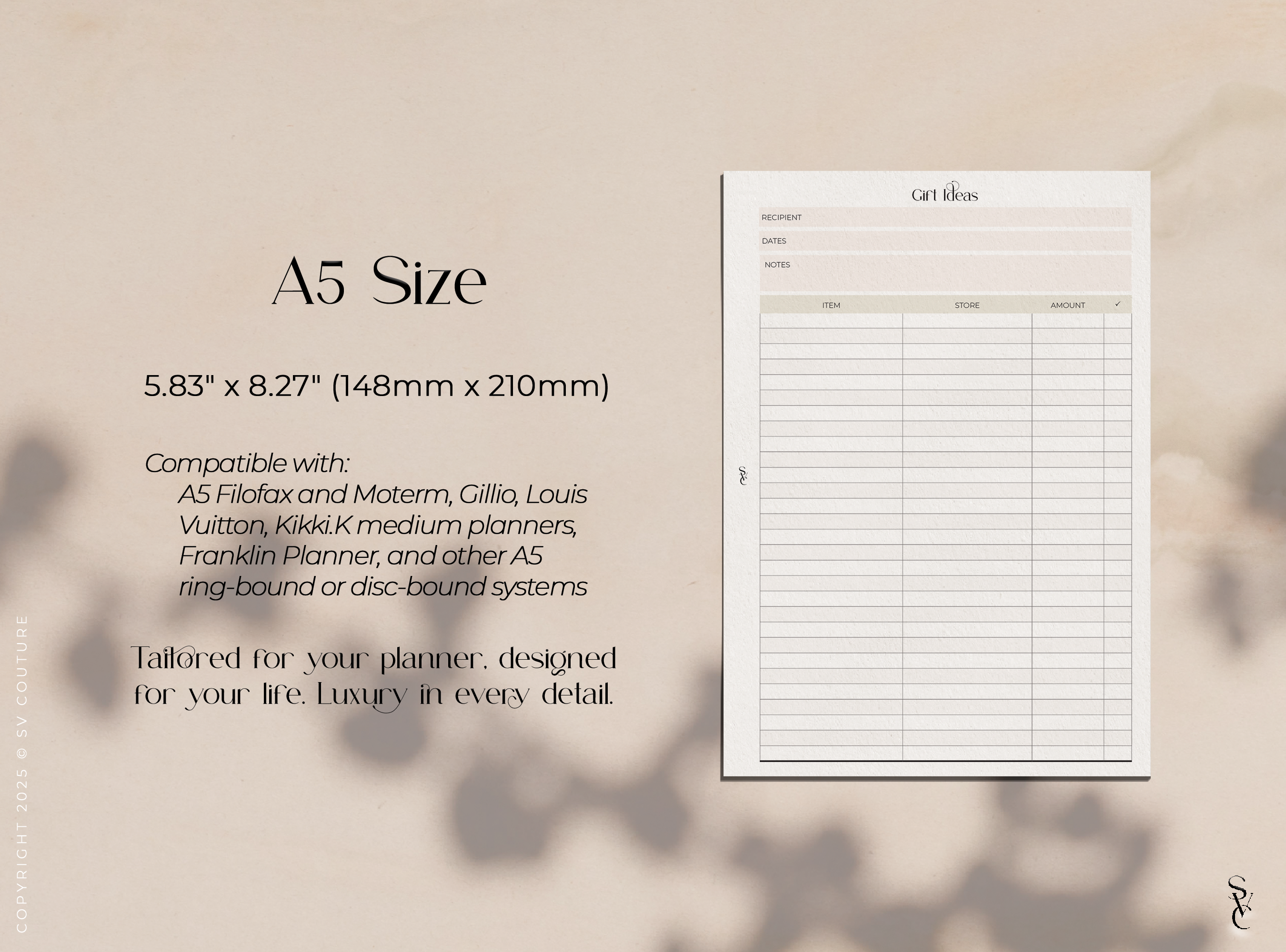Gift Ideas & Purchase Tracker
