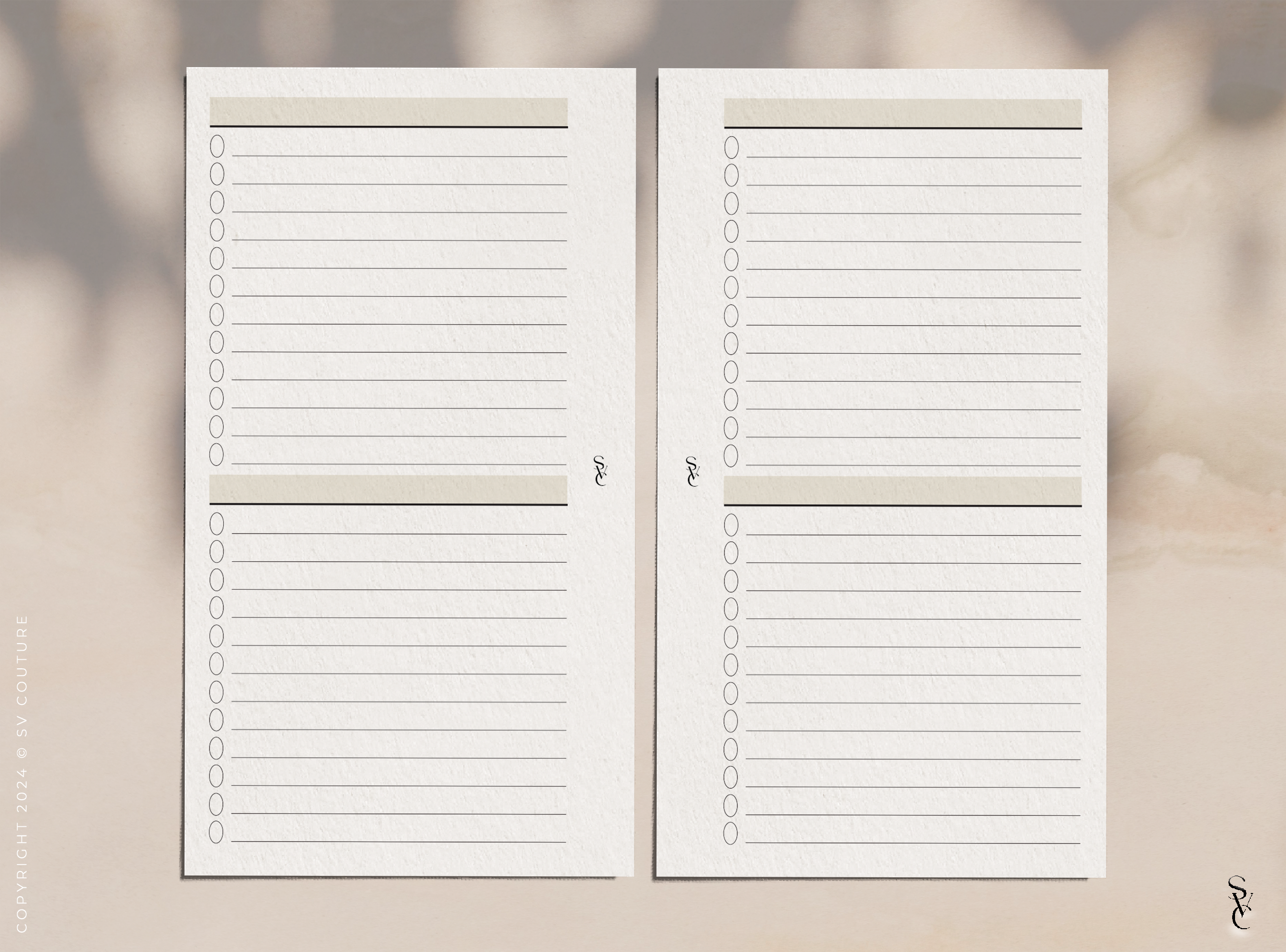 Split Single Column Checklist